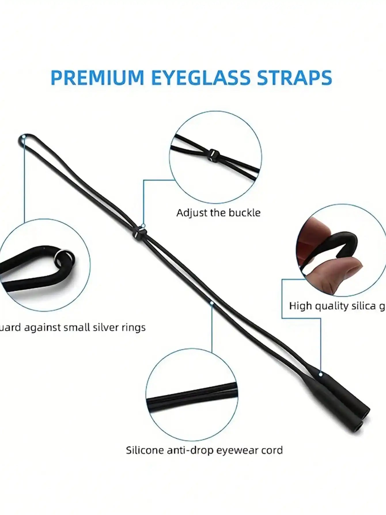 Elastische Silikon Brillenband Kette für Sonnenbrille sportlich und rutschfest-Yabubest - Home & More