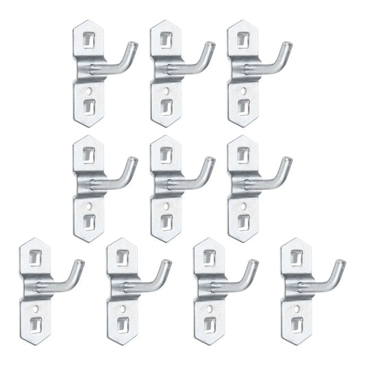 10x Lochbretthaken 25mm Stahl Haken für Werkzeuge Küche Garage