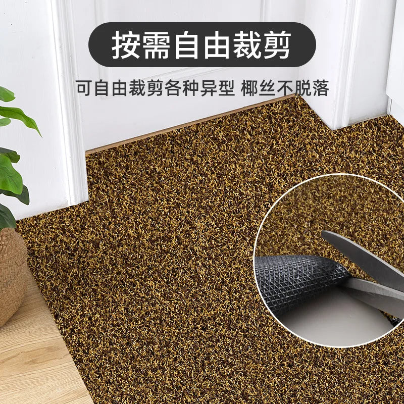 Kokos-Fußmatte Schlamm Staub, rutschfest, Innen und Außen, zuschneidbar