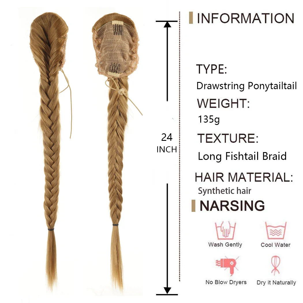 24 Zoll lockige synthetische Clip-in Pferdeschwanzverlängerung-ARI