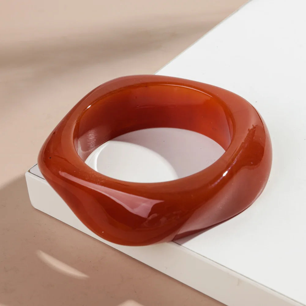 Vintage Acryl geometrischer klobiger Armreif für Damen modisches Schmuck