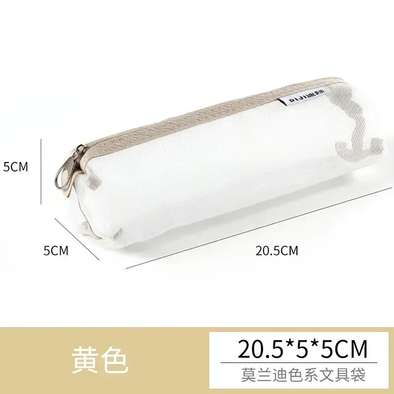 Transparentes Mesh Etui zur Aufbewahrung von Stiften in verschiedenen Farben