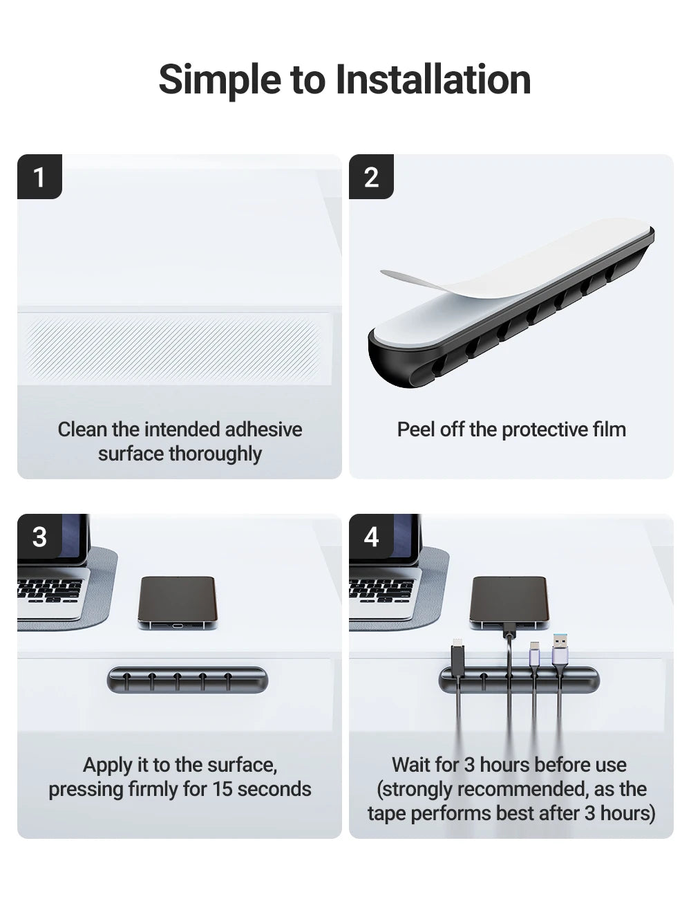 Selbstklebende Kabelhalter Clips für Kabelmanagement Schreibtisch 5mm