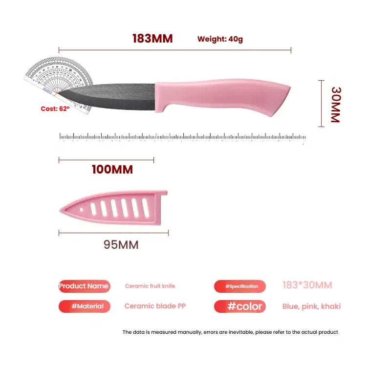 Keramik Schälmesser 10,2cm Obst Babynahrung Rostfrei mit Abdeckung