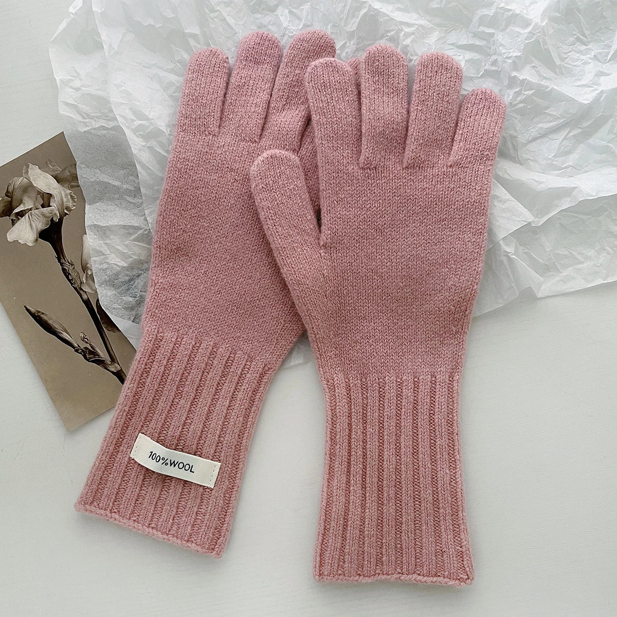 Warme Damen Handschuhe aus 100 Prozent Wolle mit Touchscreen Funktion-Yabubestshop