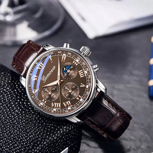 Herren Quarz Uhr mit Lederband – Stilvoll für Freizeit - Alltag
