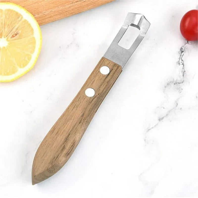 Langlebiger Zitronenschäler mit Holzgriff - rostfreier Edelstahlklinge – mühelos schälen