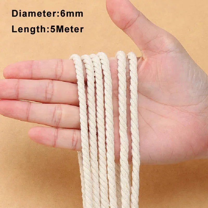 Makramee Baumwollseil Natur – Für DIY Wandbehänge und Deko