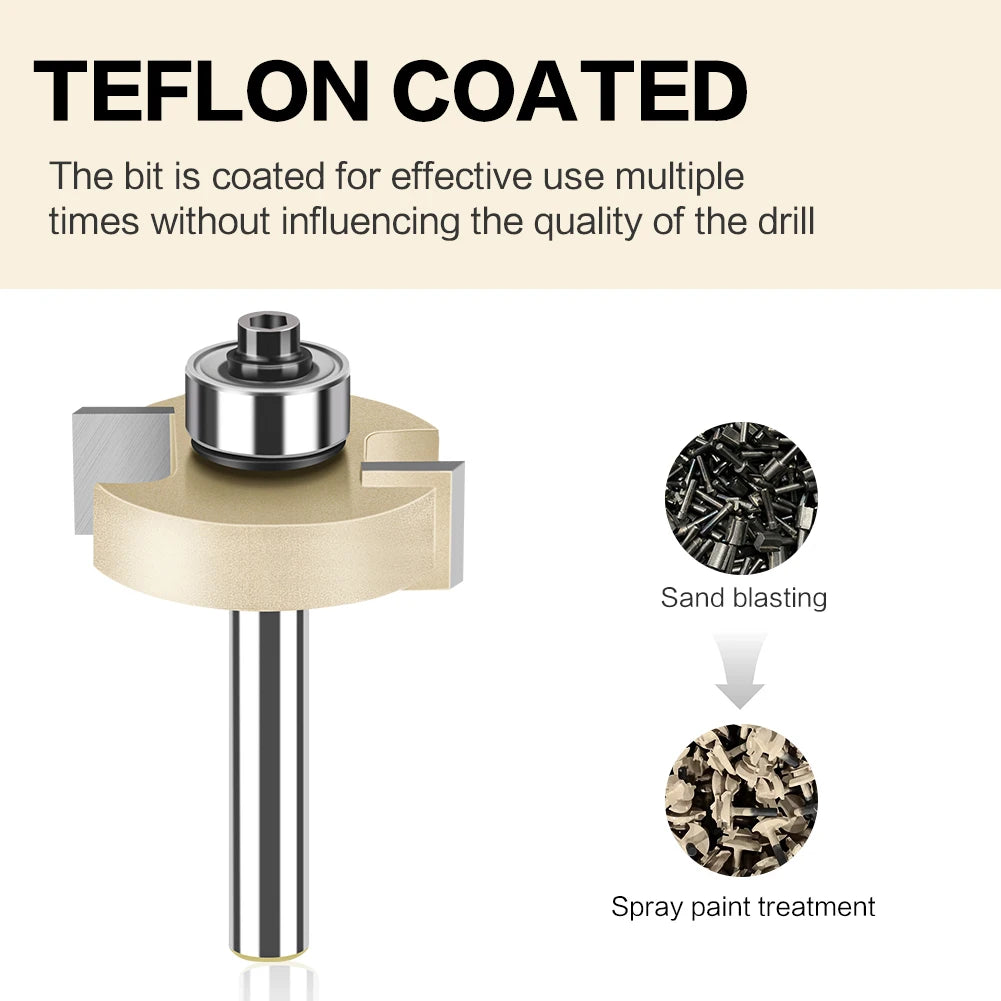 6 mm 1/4 Zoll Schaft T-Nut-Fräser mit Lager für Holzverarbeitung