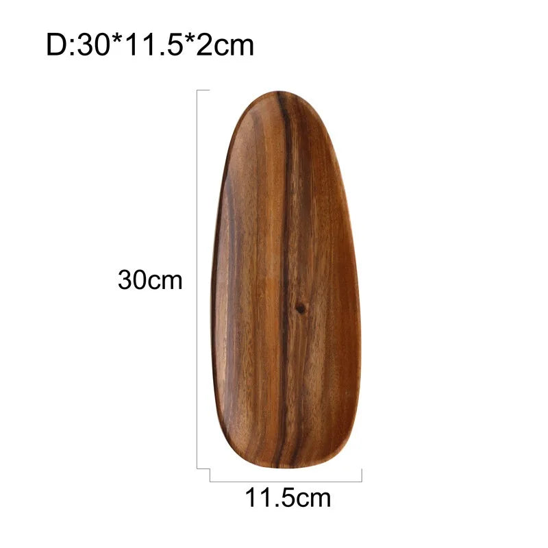 Massivholz Teller oval - E 13x16cm