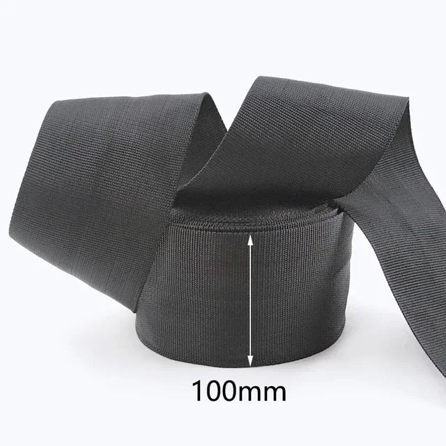Schwarzes Nylon-Gurtband 20-100 mm für Taschen und Sicherheitsgurte