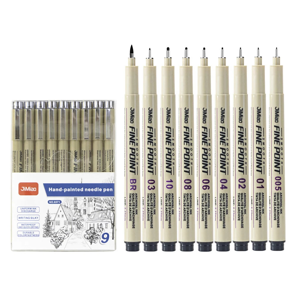 Technisches Fineliner Stift Set 6 9 12 Stück für Punktzeichnungen Skizzen
