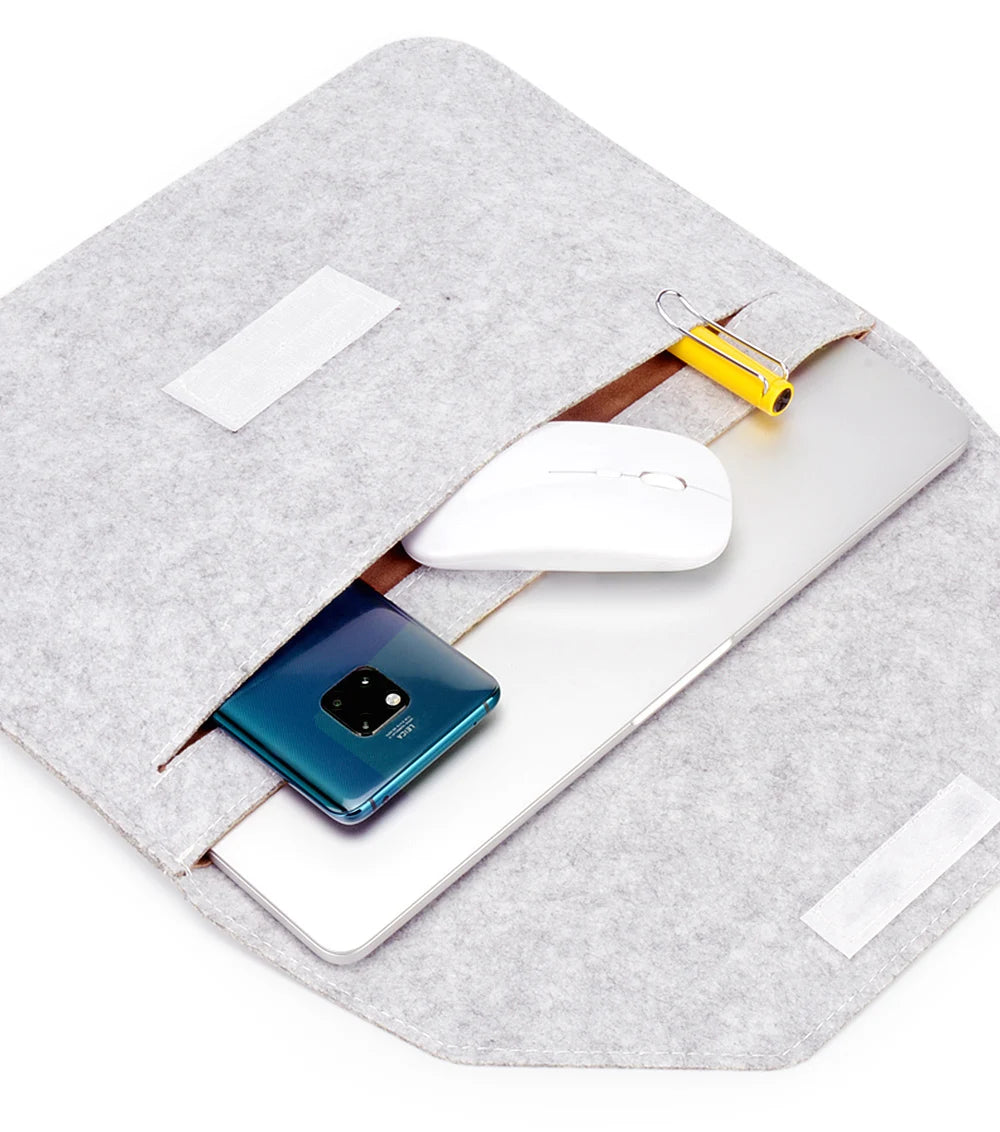 Wollfilz Laptoptasche in verschiedenen Größen mit praktischem Zubehör-Yabubestshop