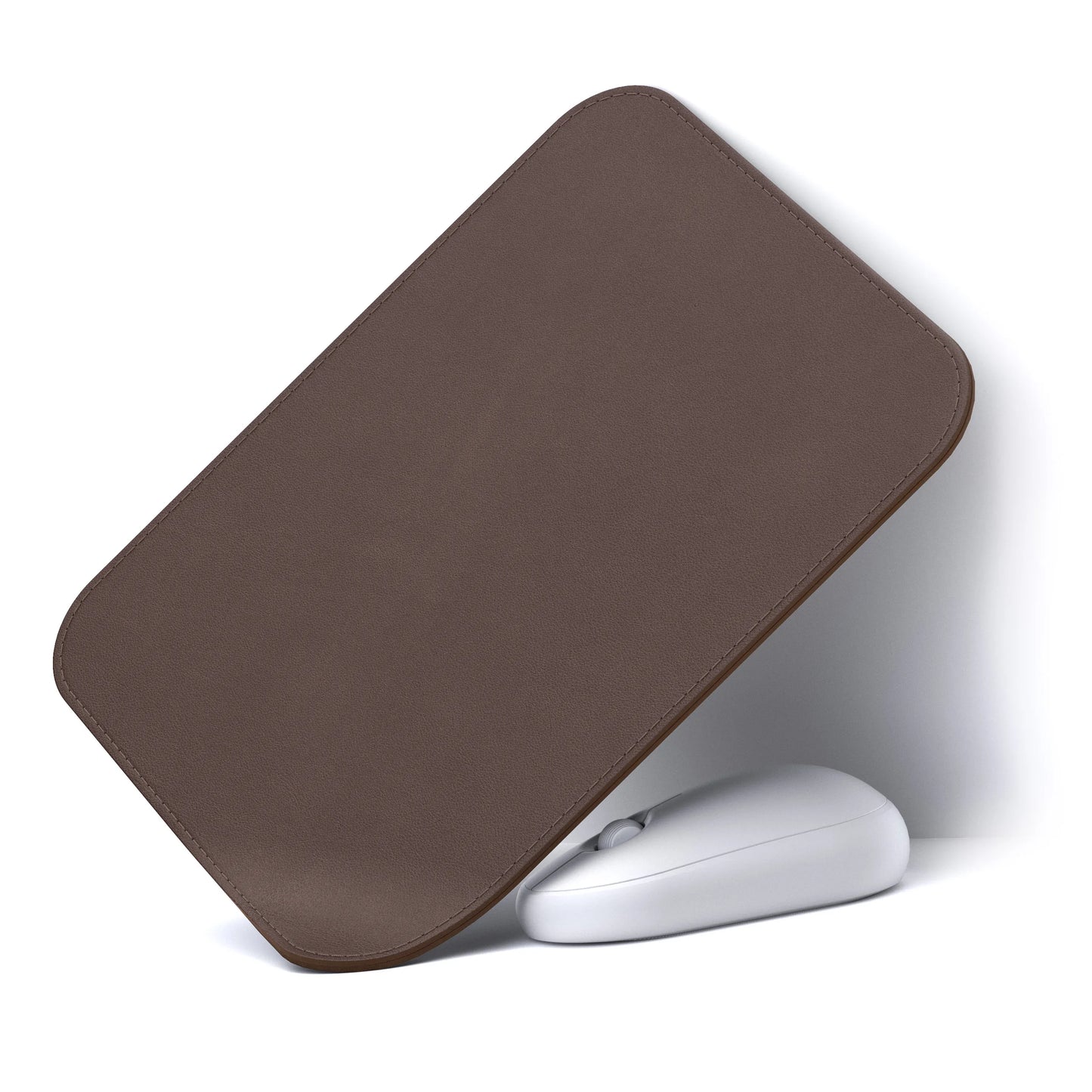 Rutschfestes 4mm PU Leder Mauspad mit genähter Kante