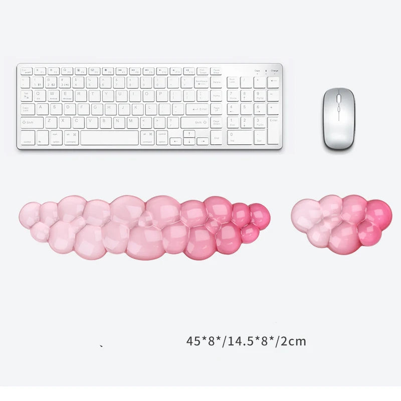 Ergonomisches Cloud Silikongel Tastatur - Maus Handgelenkauflage Set