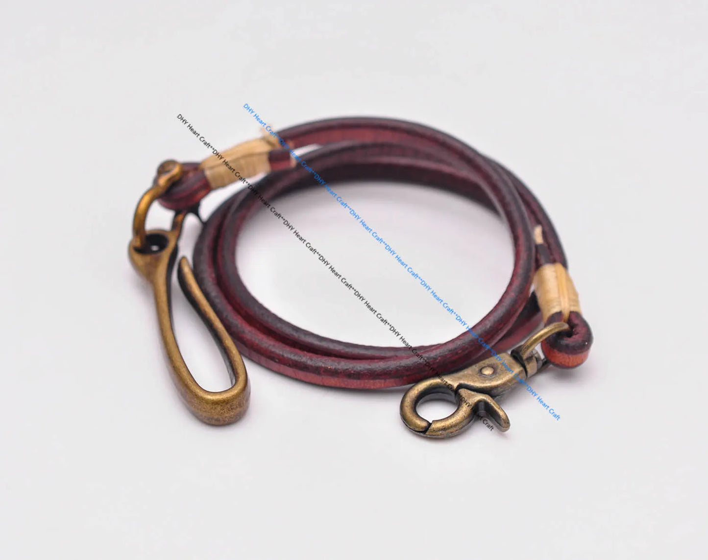 Handgemachter brauner Leder Schlüsselanhänger lange Brieftaschenkette-Yabubest - Home & More