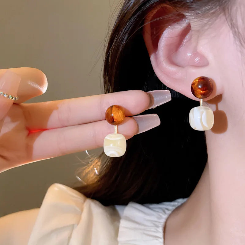 Trendige geometrische Harz Ohrringe für Damen in Blau