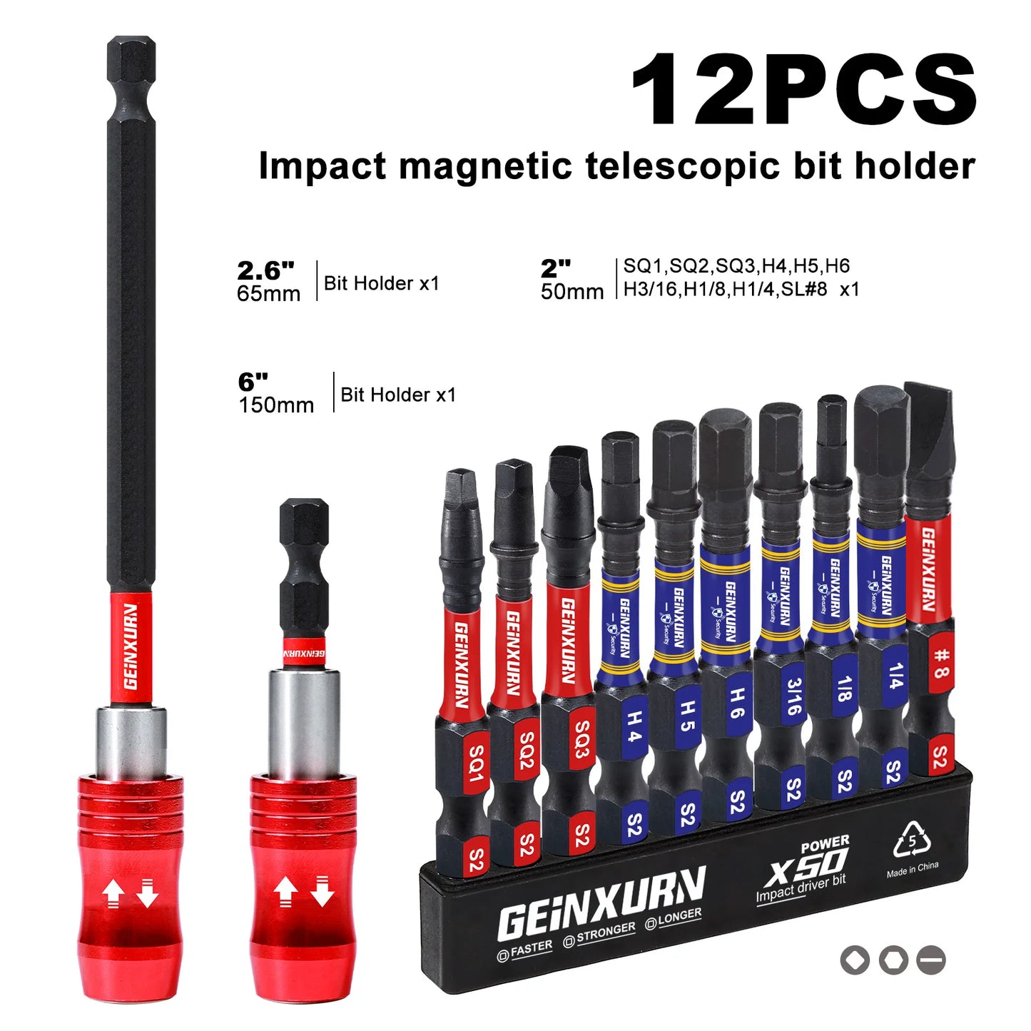Magnetischer Schlagschrauber Bithalter Set 65/150mm - Schrauber-Bits