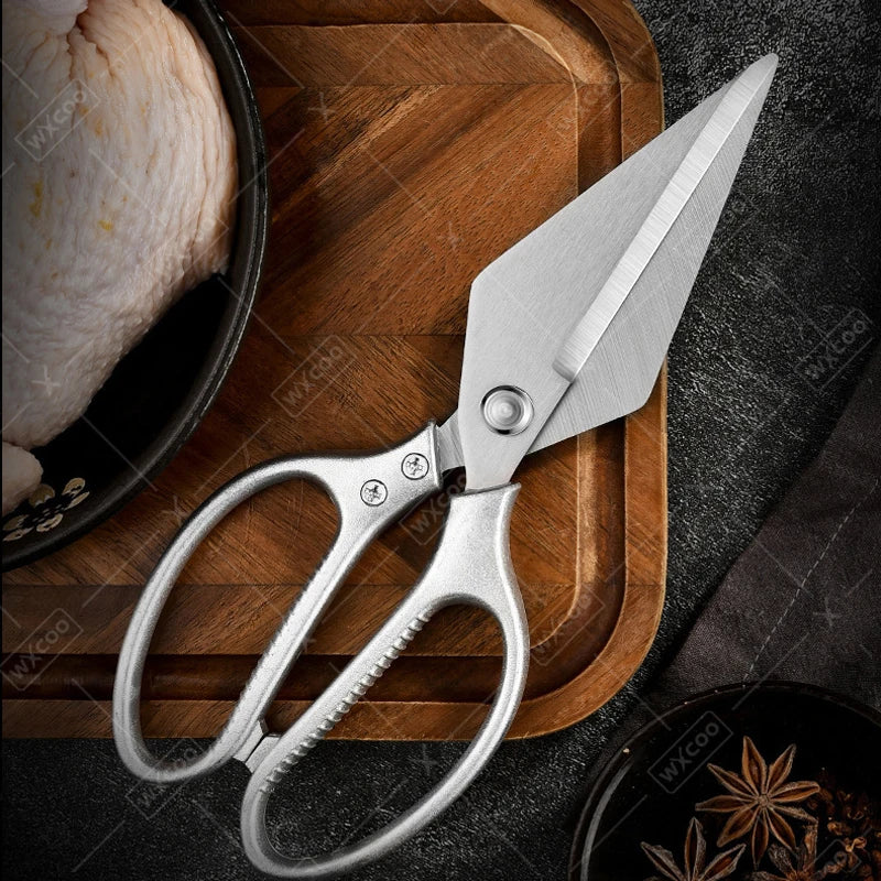 Ultrascharfe Edelstahl Küchenschere Mehrzweck für Geflügel, Fleisch, Knochen