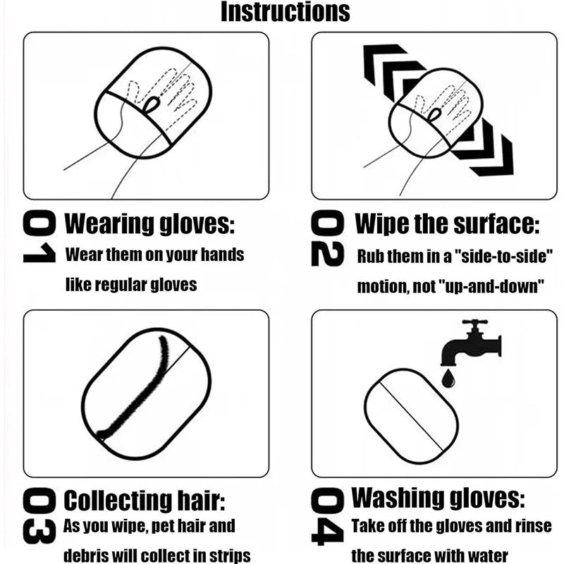 Elektrostatische Haarentfernungsbürste und Waschlappen für Katzen und Haustiere