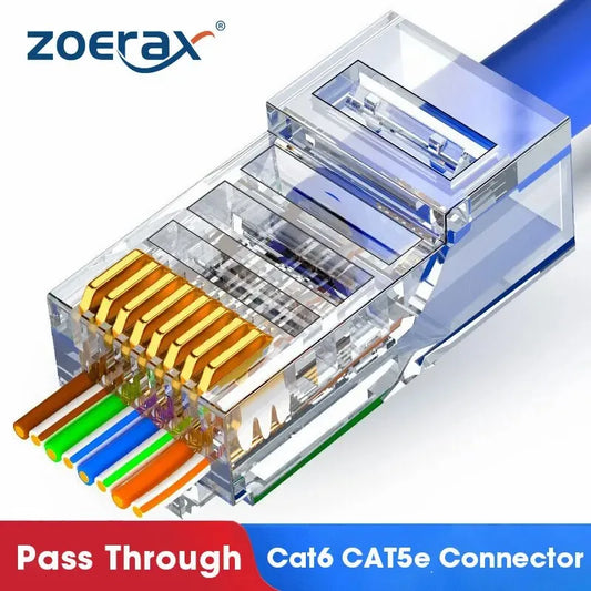 RJ45 Pass Through-Steckverbinder für Cat5e Cat6 Netzkabel Crimp Modular