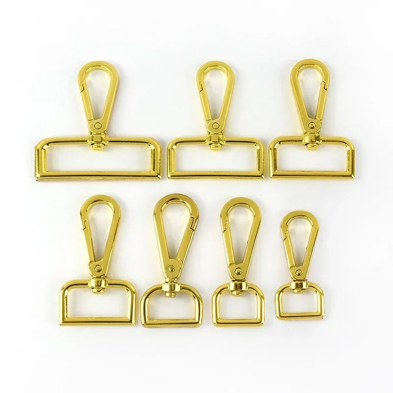 5er Set Metall Schnallen 16-50 mm mit drehbarem Karabinerverschluss für Taschen