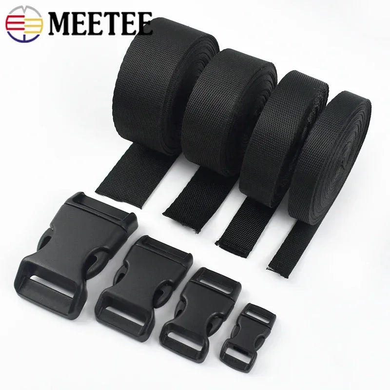 Schwarz Kunststoff Schnellverschluss Schnallen 10-25mm für Gurtband, DIY