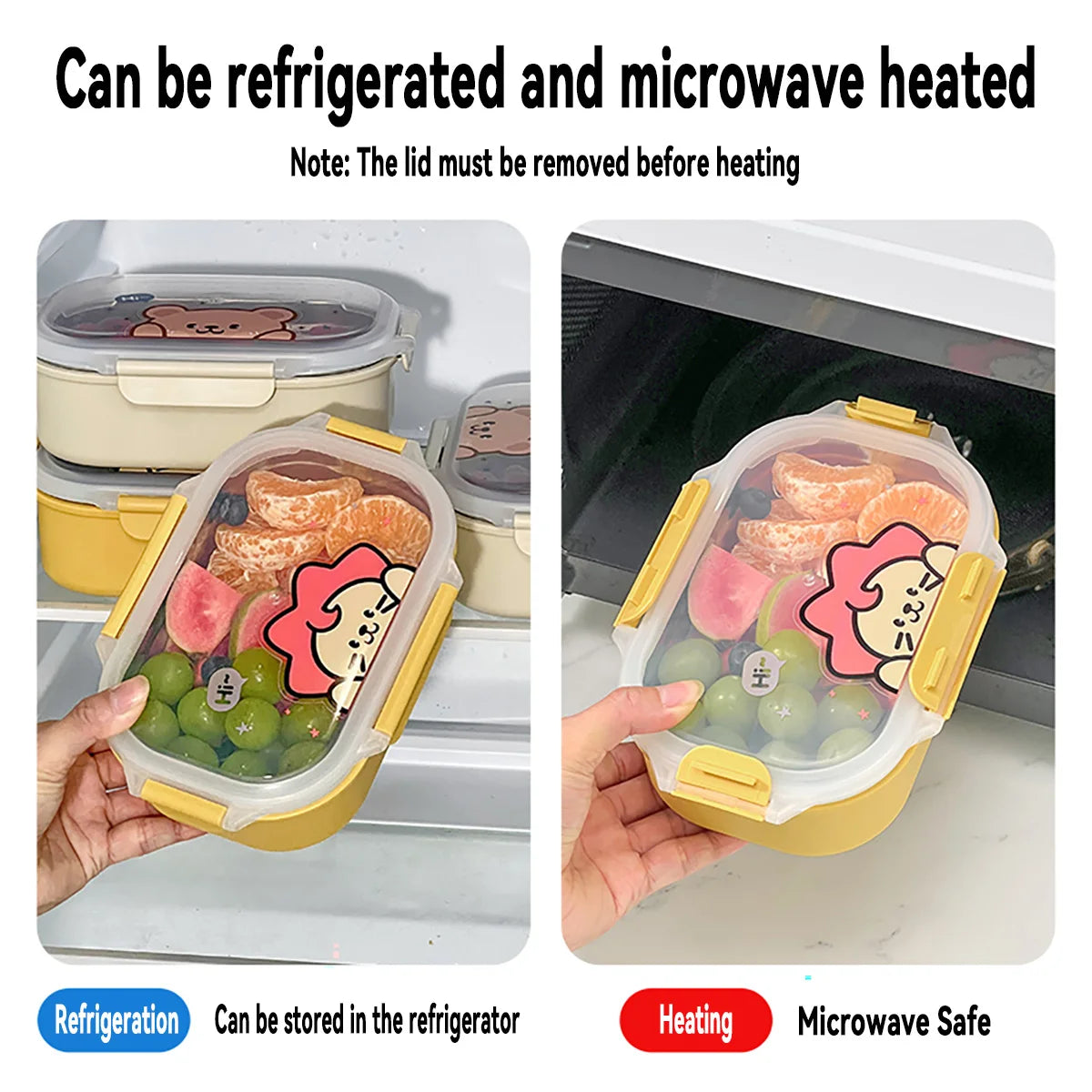 900 ml Lunchbox aus Edelstahl 304 mikrowellengeeignet auslaufsicher tragbar