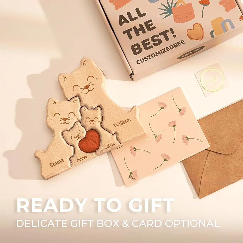 Handgefertigtes Holzpuzzle mit Lasergravur als Geschenk