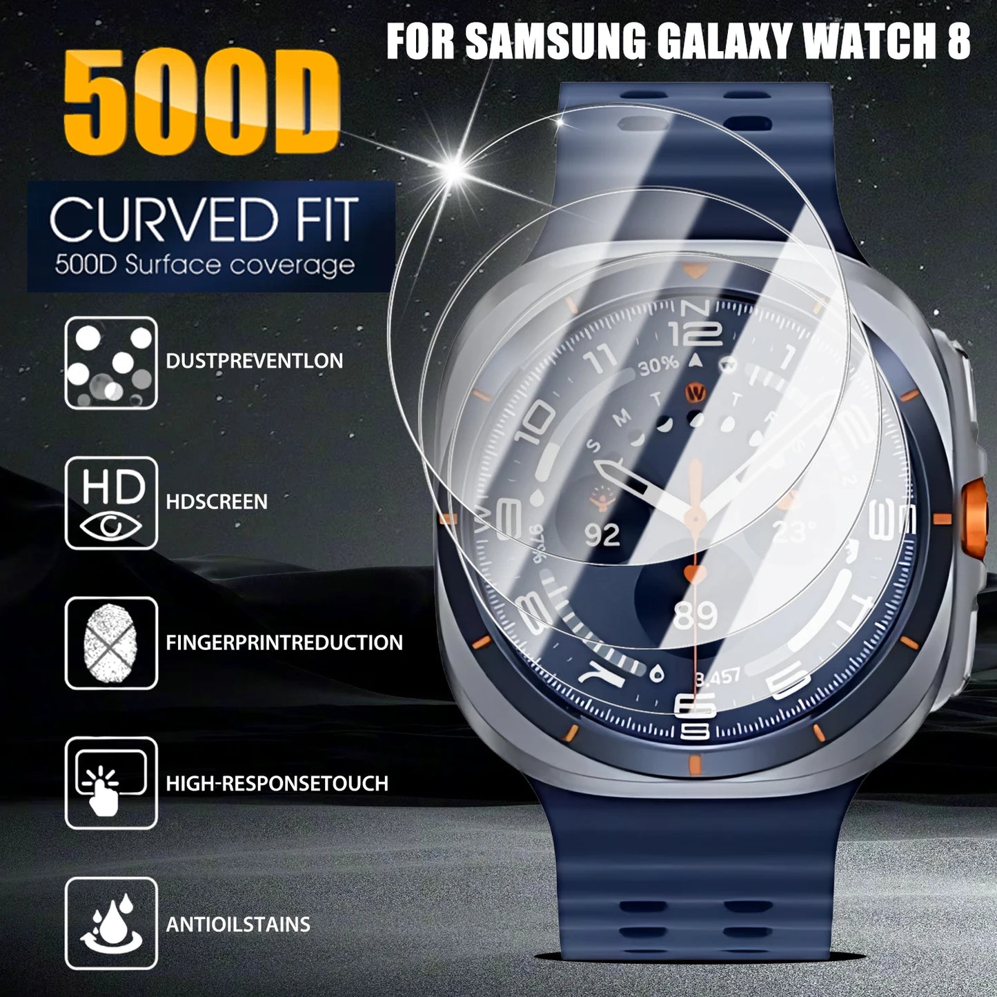 Gehärtete Displayschutzfolie 9H für Smartwatch mit kratzfestem Schutz