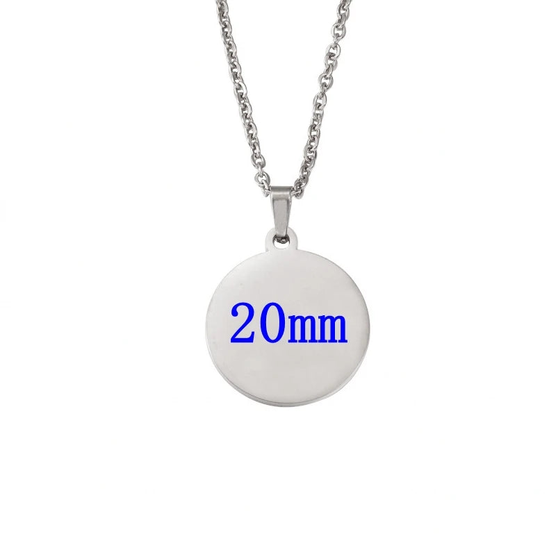 Set aus 10 runden Edelstahl Anhänger Halsketten zum Individualisieren