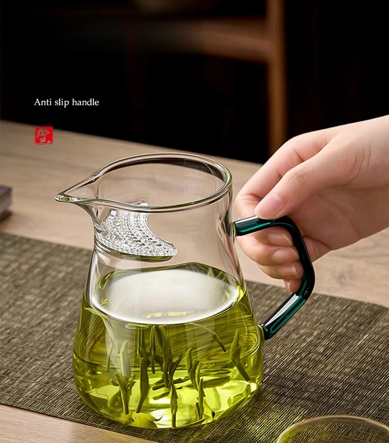 GIANXI Glas Teekanne mit Halbmond Filter und Keramik Heizung