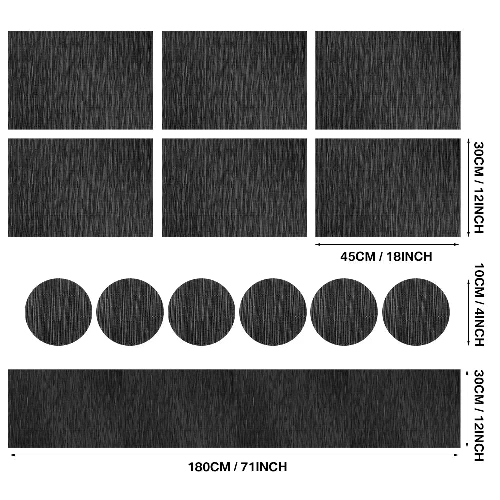 Modernes Tischset Set mit Untersetzern – Rutschfest & Leicht zu Reinigen