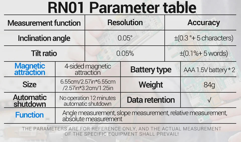 ANENG RN01 Mini Winkelmesser mit 360 Grad Neigungsmesser und Magnetfunktion-Yabubest - Home & More