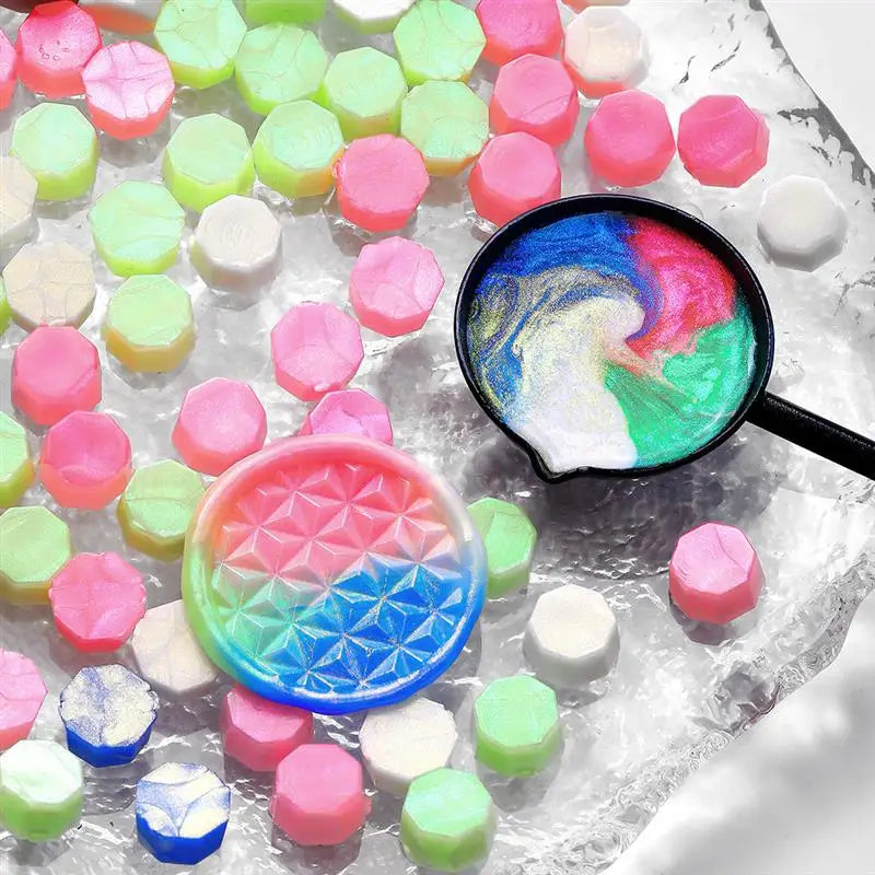 100 Glitzer Wachsperlen für stilvolle Siegel DIY Dekoration