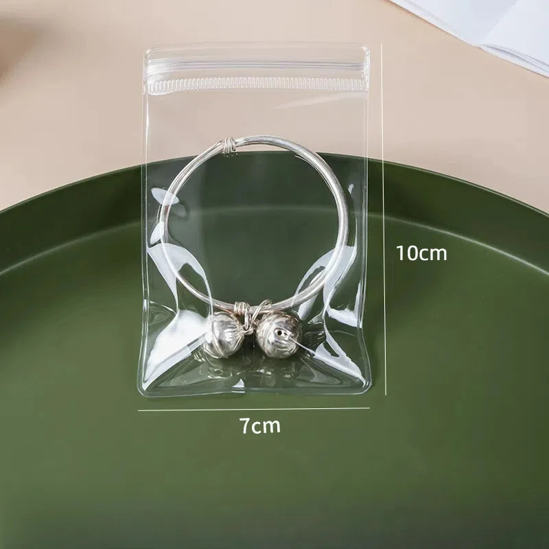 10/50/100x PVC Druckverschlussbeutel transparent Schmuck Geschenk