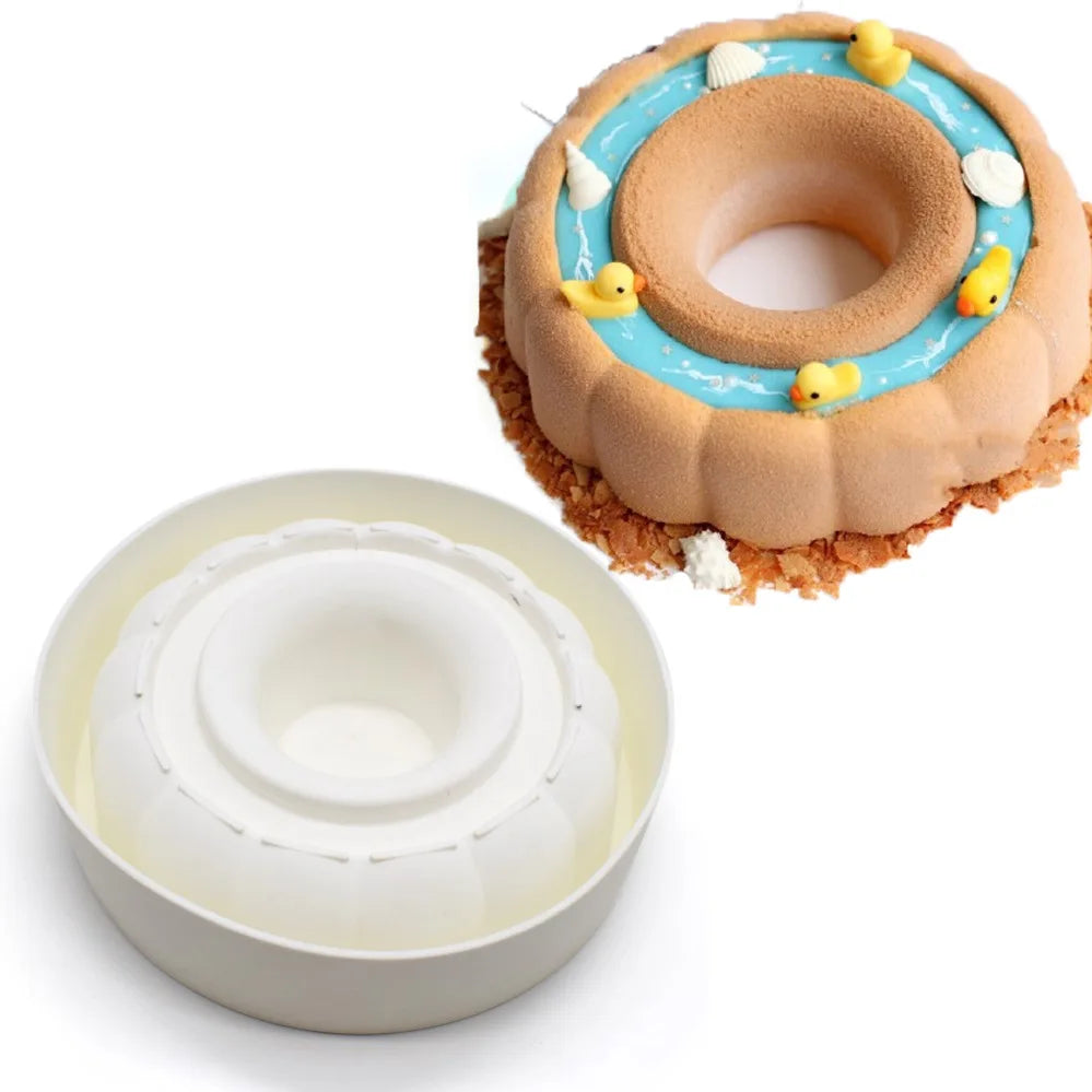 Runde Silikon Backform Große Blume für Kuchen Mousse