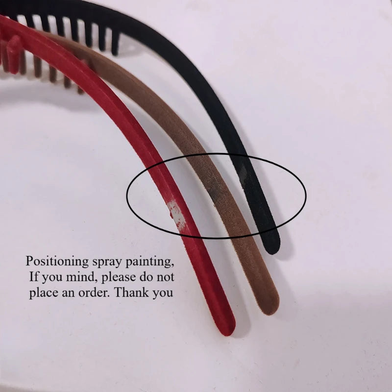 Elegantes schwarz rotes Samt Haarband mit Zahn im 2er Set