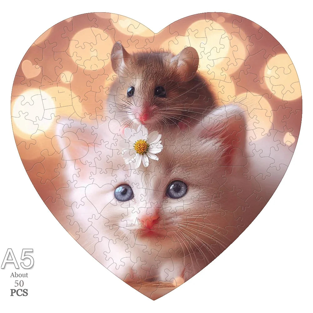 3D Holzpuzzle Tier Tiger und Hund für Kinder und Erwachsene