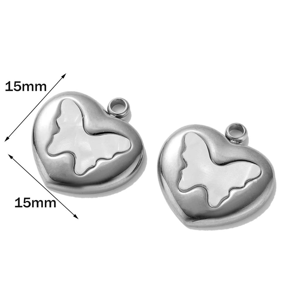 5er Set Edelstahl Charms Gold für Schmuckherstellung DIY Zubehör
