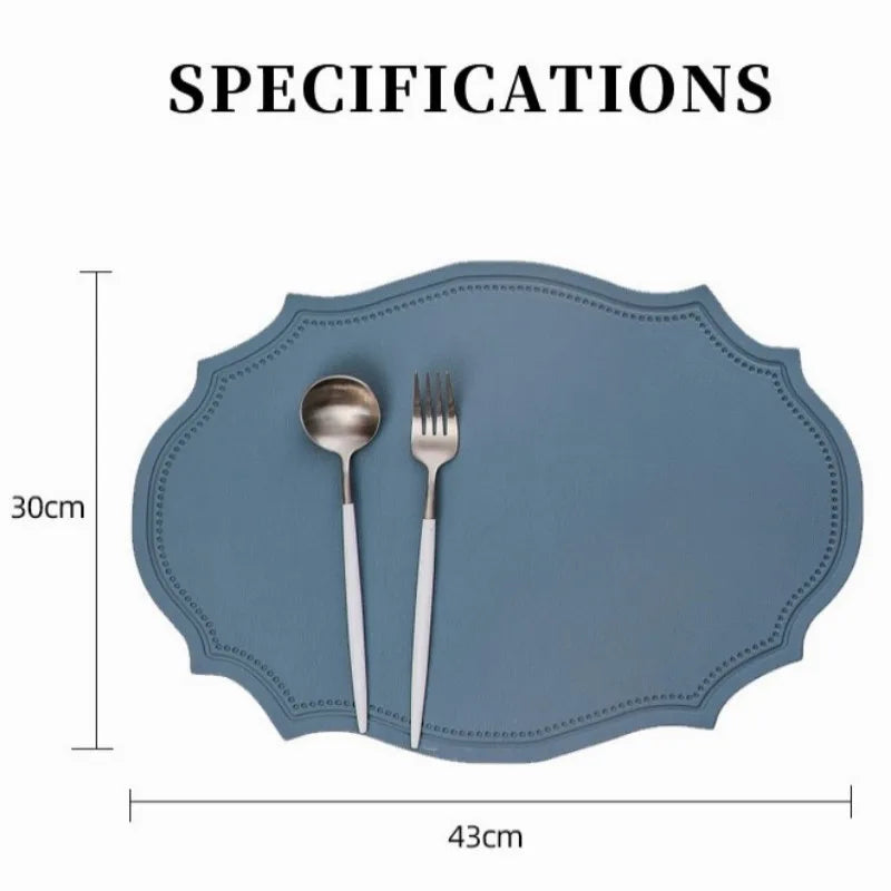 Geformte PU Kunstleder Tischsets Luxus Schwarz Creme Grau 1/4/6 Stk.