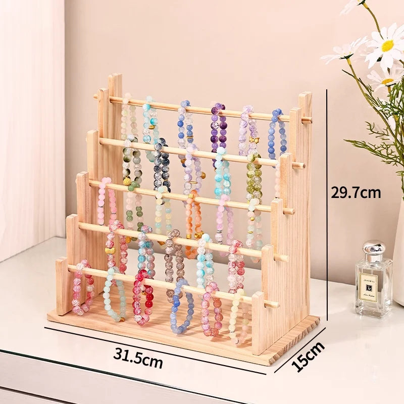 Abnehmbarer Schmuckhalter aus Holz mit 2 bis 6 Etagen