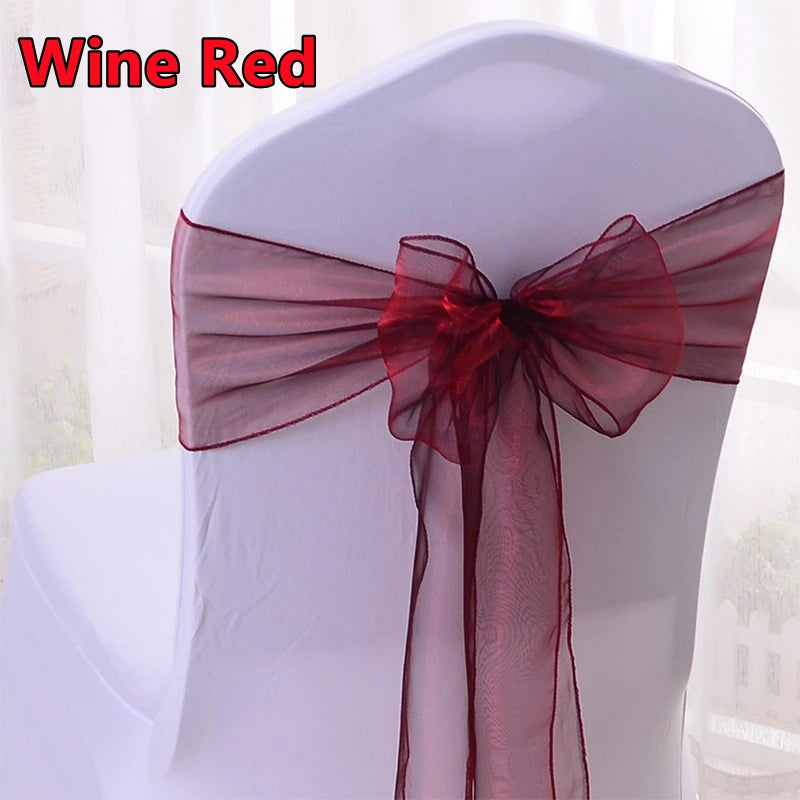 Elegante Organza Stuhlschärpen für Hochzeitsdekoration
