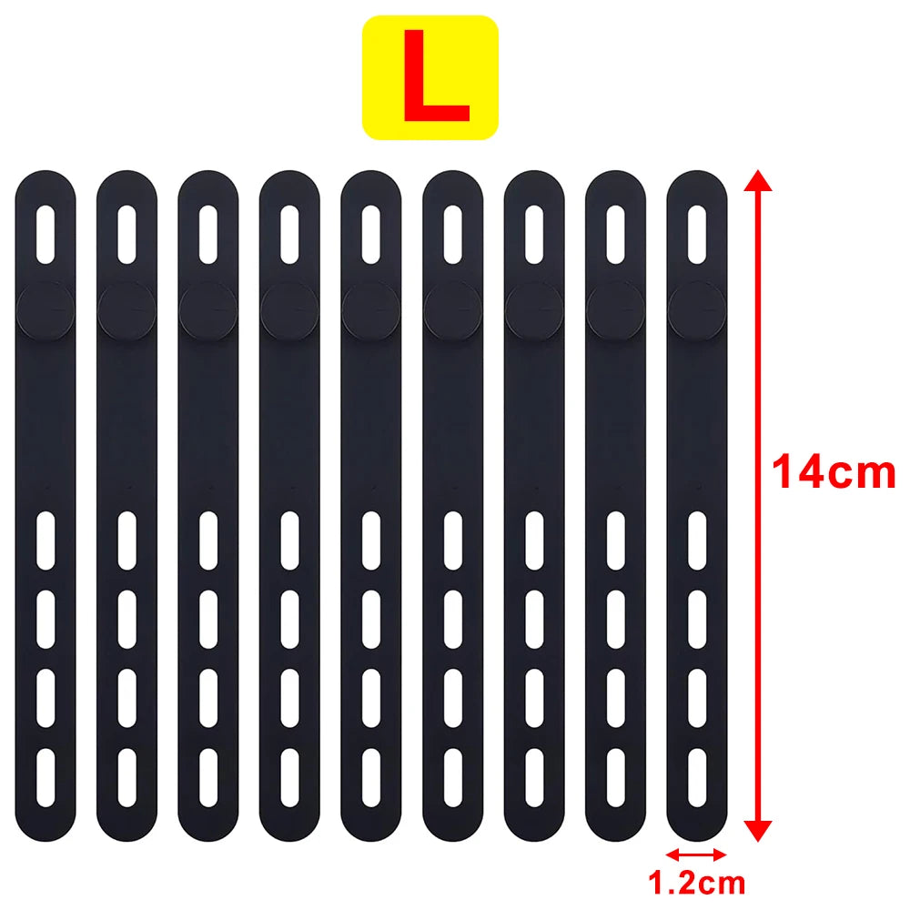 Silikon Kabelbinder Set Verstellbar – Weicher Kabel Organizer 80/140mm
