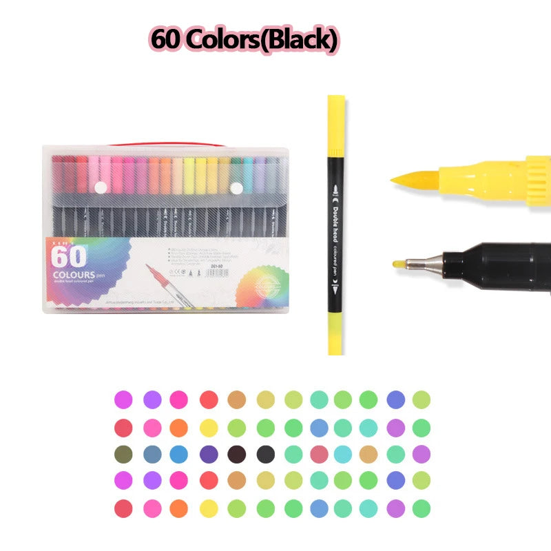 120 Farben Dual Tip Marker Set für Manga Kunst und Aquarell Zeichnung