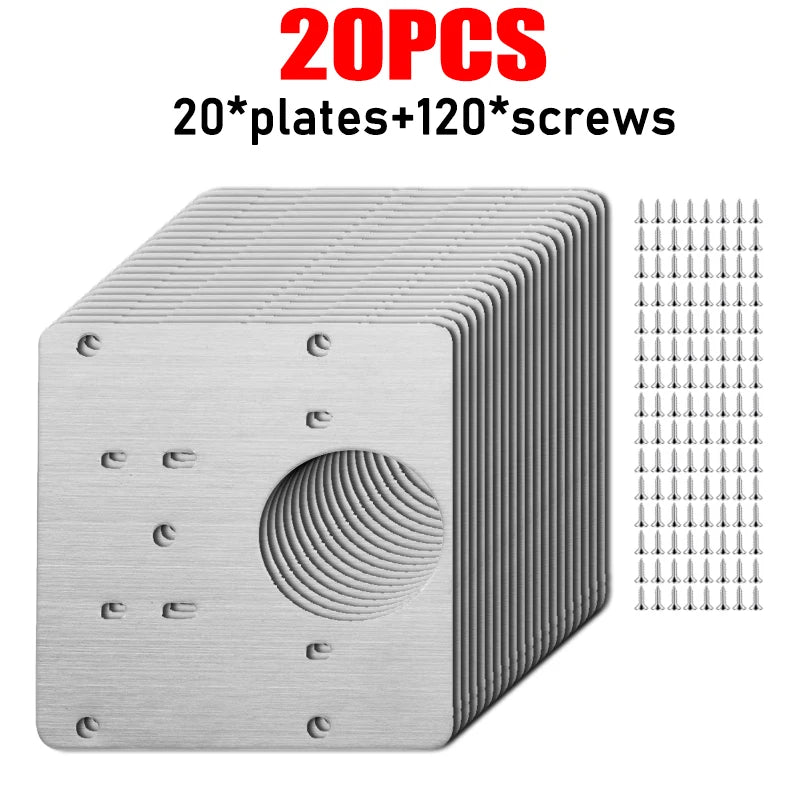 Edelstahl Reparaturplatten für Schrankscharniere mit 5 Lochöffnung 9x9cm