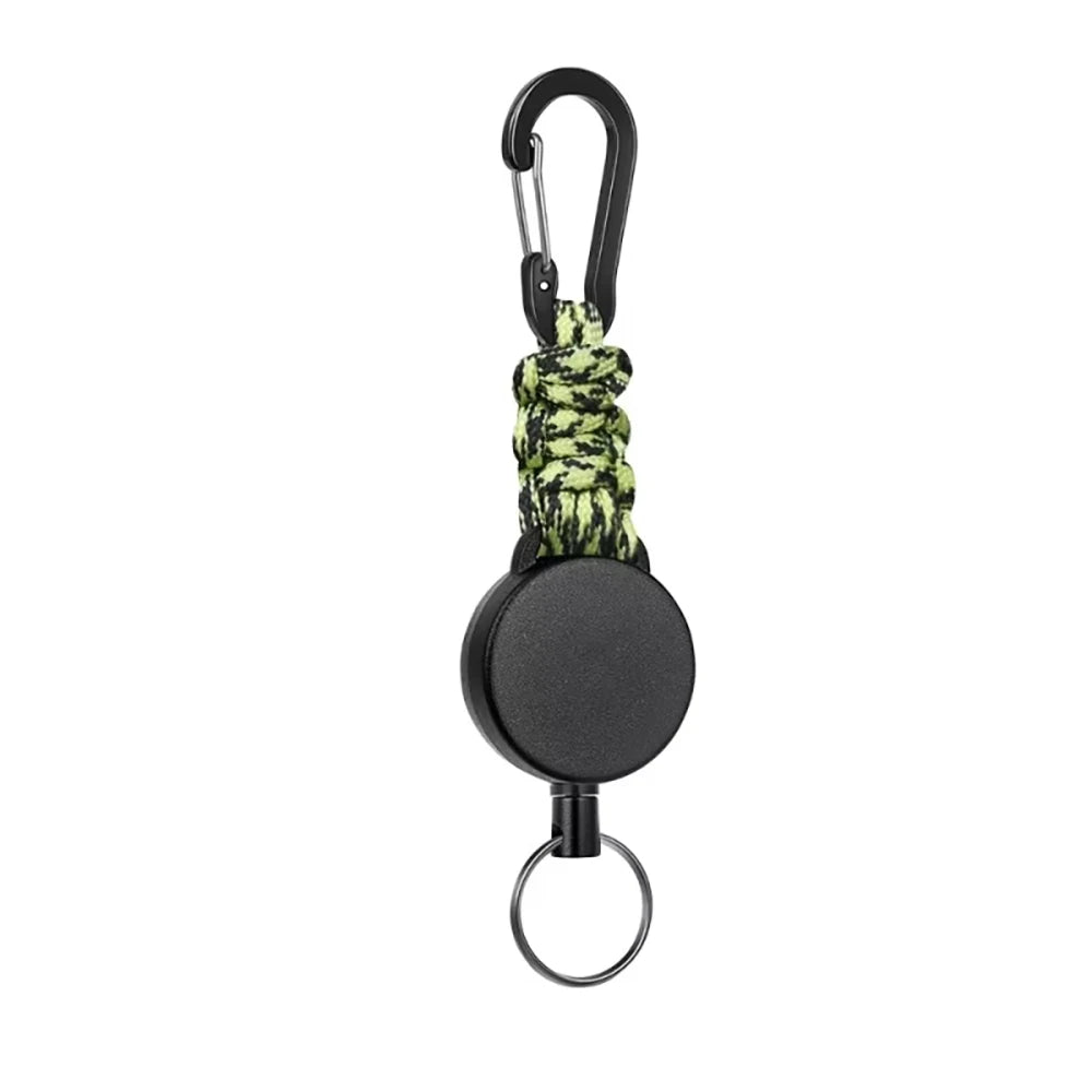 Einziehbarer Schlüsselanhänger mit Karabiner Outdoor Diebstahlschutz