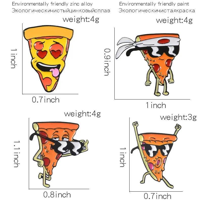 Lustige Pizza Mann Emaille Pin Brosche für Kleidung & Taschen