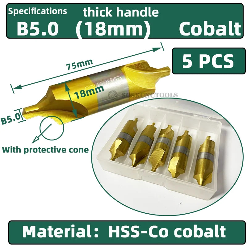 HSS Zentrierbohrer-Set 6-tlg. für präzise Metallbohrungen (1,0-5,0mm)