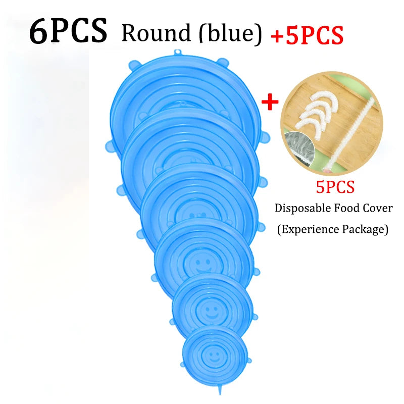Dehnbare Silikon-Abdeckungen für Lebensmittel Frischhaltedeckel wiederverwendbar